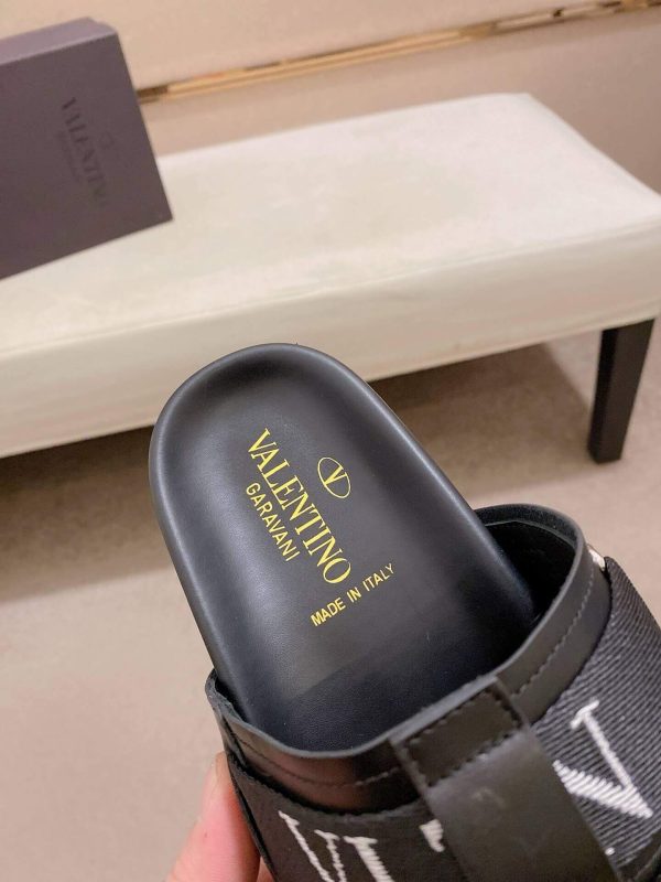 Valentino Garavani VLTN Leather Sandals in Black