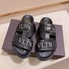 Valentino Garavani VLTN Leather Sandals in Black
