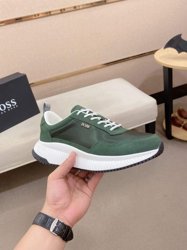 BOSS TTNM EVO Green Trainers with Ribbed Sole