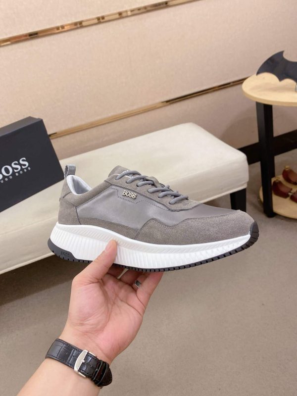BOSS TTNM EVO  Grey Trainers with Ribbed Sole