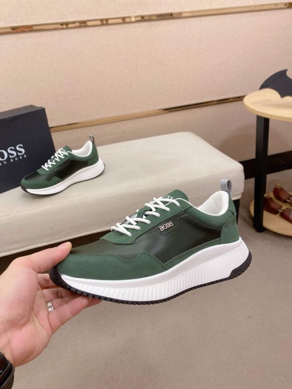 BOSS TTNM EVO Green Trainers with Ribbed Sole