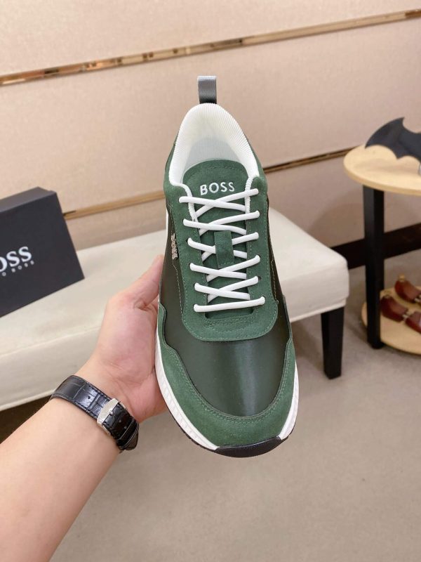BOSS TTNM EVO Green Trainers with Ribbed Sole