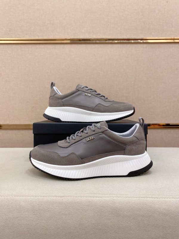 BOSS TTNM EVO  Grey Trainers with Ribbed Sole