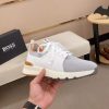 Boss Mixed Materials Trainers White and Grey
