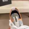 Boss Mixed Materials Trainers White and Grey