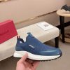 Bally Dewan Outline Sneaker In Navy Blue Knit