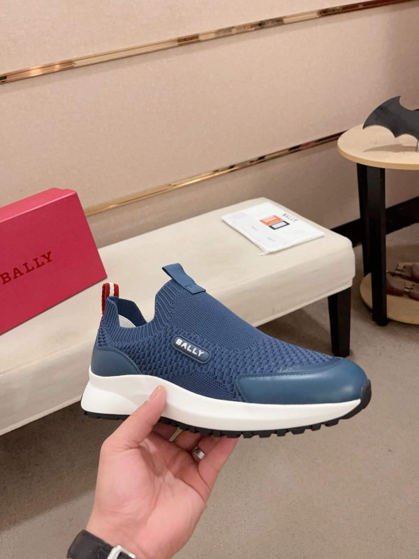 Bally Dewan Outline Sneaker In Navy Blue Knit