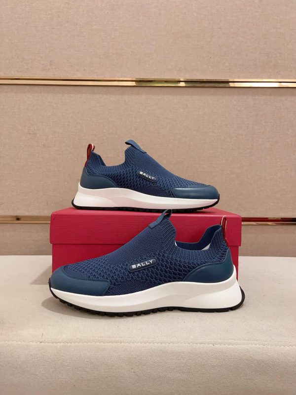 Bally Dewan Outline Sneaker In Navy Blue Knit