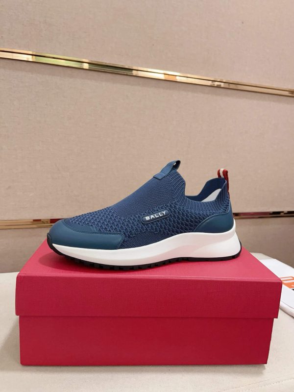 Bally Dewan Outline Sneaker In Navy Blue Knit