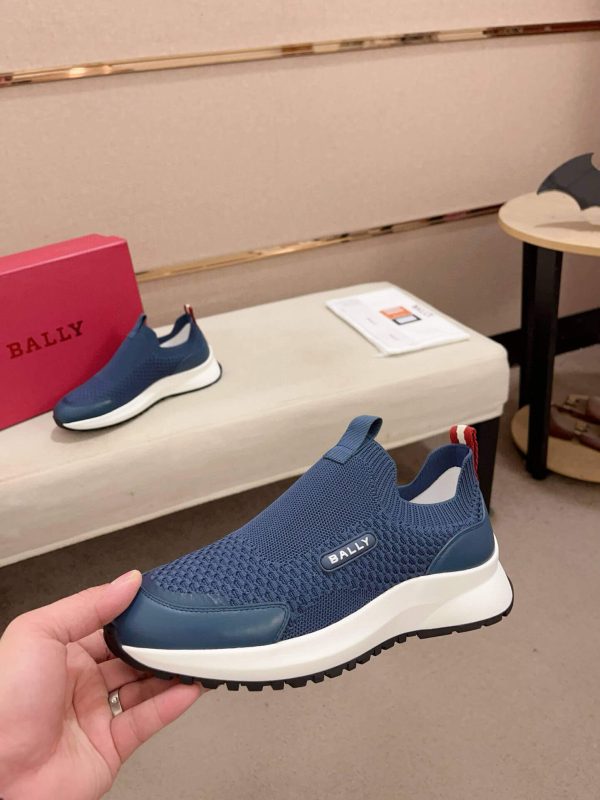 Bally Dewan Outline Sneaker In Navy Blue Knit