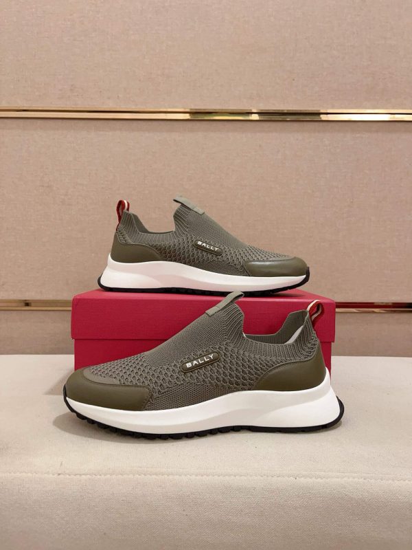 Bally Dewan Outline Sneaker In Olive Knit