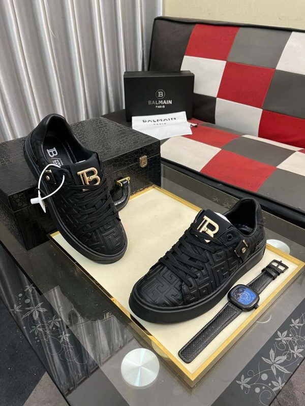 BalmainB-CourtSneakers_2_310a3973-b195-4572-b698-6626efe60794 Balmain Monogram Leather All-Black B-Court Sneakers