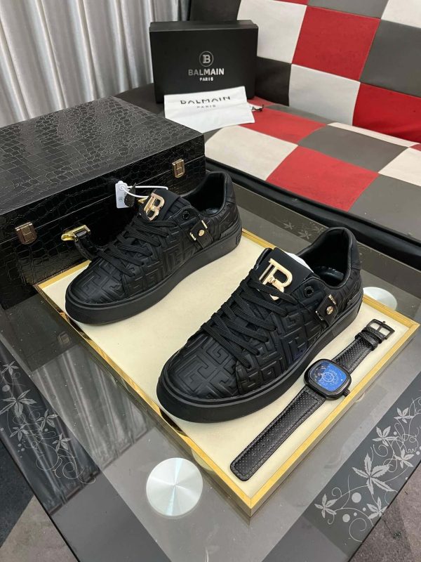 BalmainB-CourtSneakers_3_54b76283-4359-40e2-b17e-bd6a09625fd2 Balmain Monogram Leather All-Black B-Court Sneakers