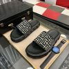 Balmainblackslideswithapatternedstrap_5 Balmain Monogram Jacquard Slides in Black
