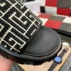 Balmainblackslideswithapatternedstrap_9 Balmain Monogram Jacquard Slides in Black
