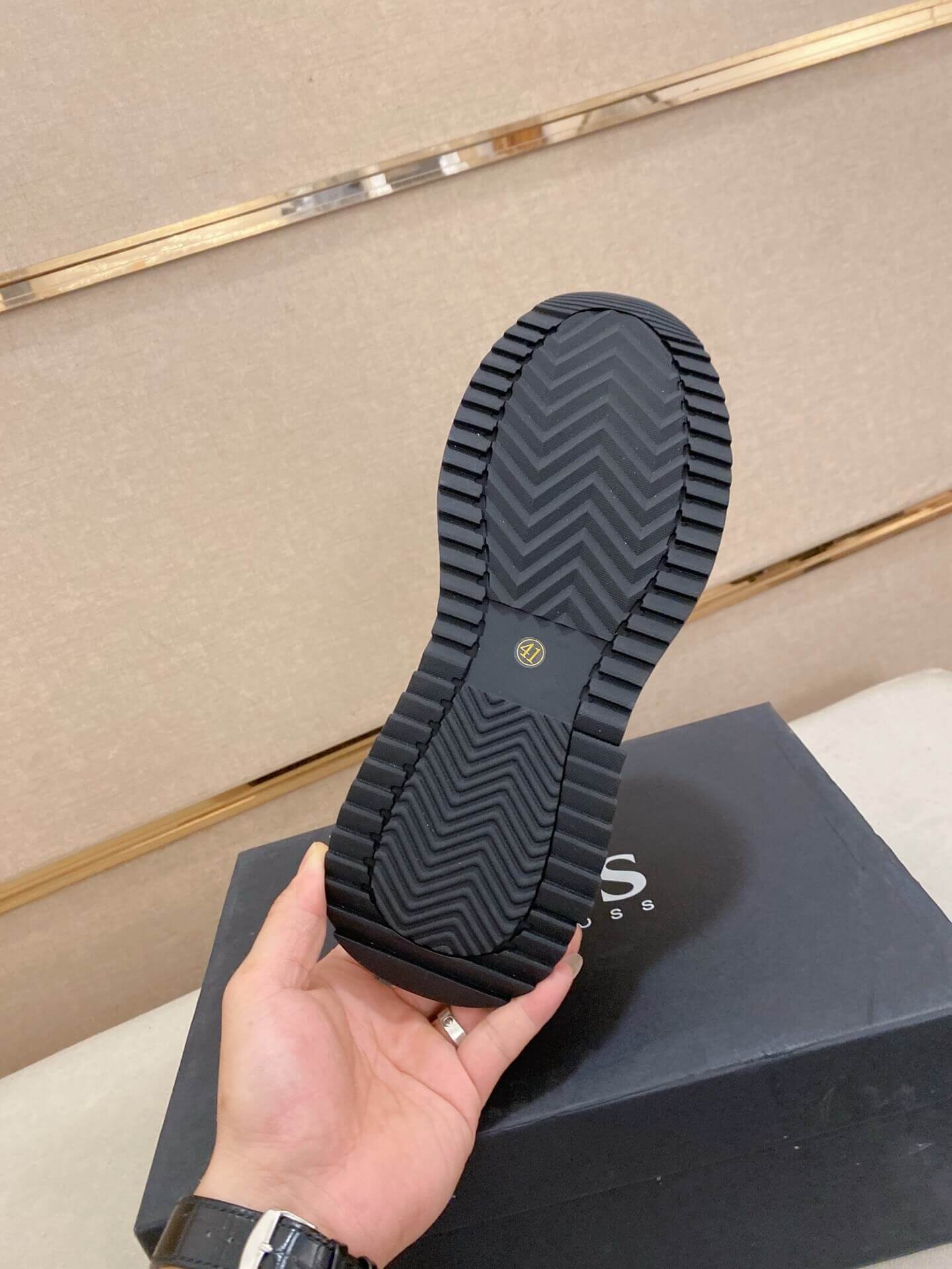 BOSS Men's Blue Low-Top Sneaker with Knitted Upper 8 BOSS Men's Blue Low-Top Sneaker with Knitted Upper - Image 8