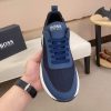 BOSS Men's Blue Low-Top Sneaker with Knitted Upper