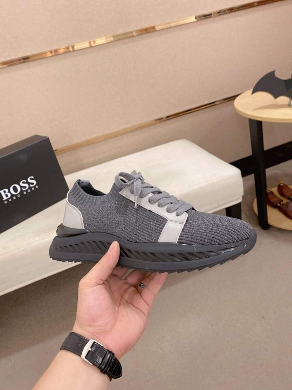 BOSS TTNM Evo Trainers with Knitted Upper in Grey