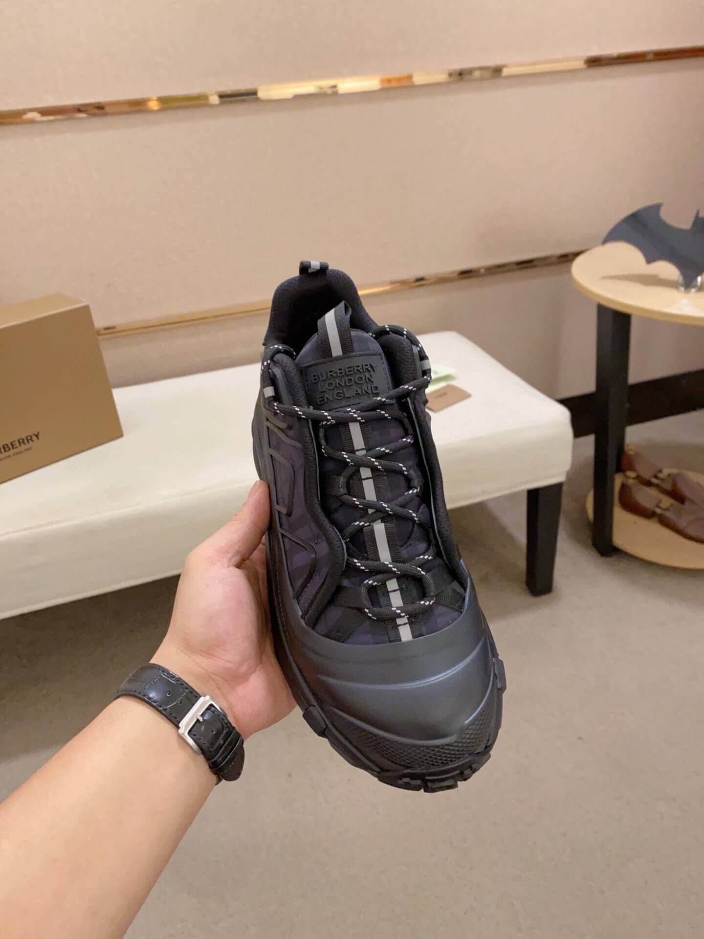 Burberry Arthur Check Sneaker in Black 5 Burberry Arthur Check Sneaker in Black - Image 5