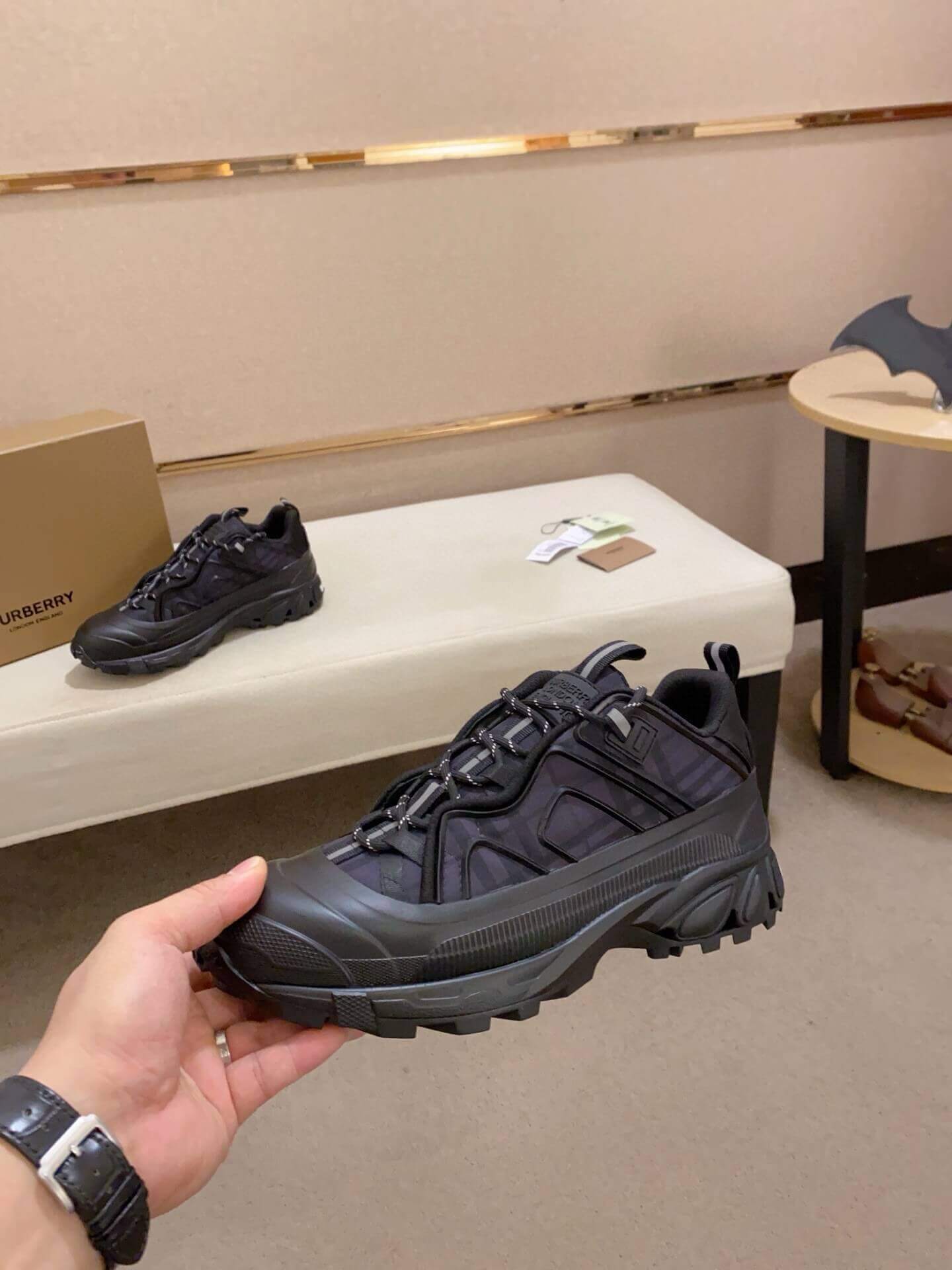 Burberry Arthur Check Sneaker in Black 7 Burberry Arthur Check Sneaker in Black - Image 7