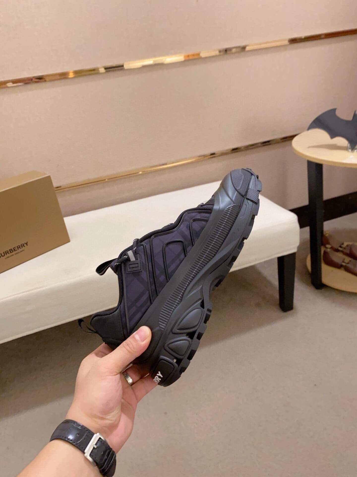 Burberry Arthur Check Sneaker in Black 8 Burberry Arthur Check Sneaker in Black - Image 8