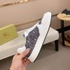 Burberry Grey Monogram Canvas and White Leather Sneakers