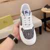 Burberry Grey Monogram Canvas and White Leather Sneakers