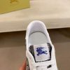 Burberry Grey Monogram Canvas and White Leather Sneakers