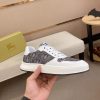 Burberry Grey Monogram Canvas and White Leather Sneakers