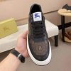 Burberry Brown Monogram Canvas and Black Leather Sneakers