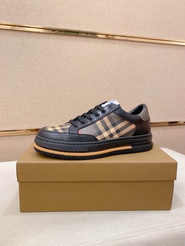 Black & Brown Burberry Check Sneakers