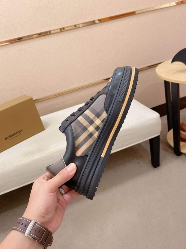 Black & Brown Burberry Check Sneakers