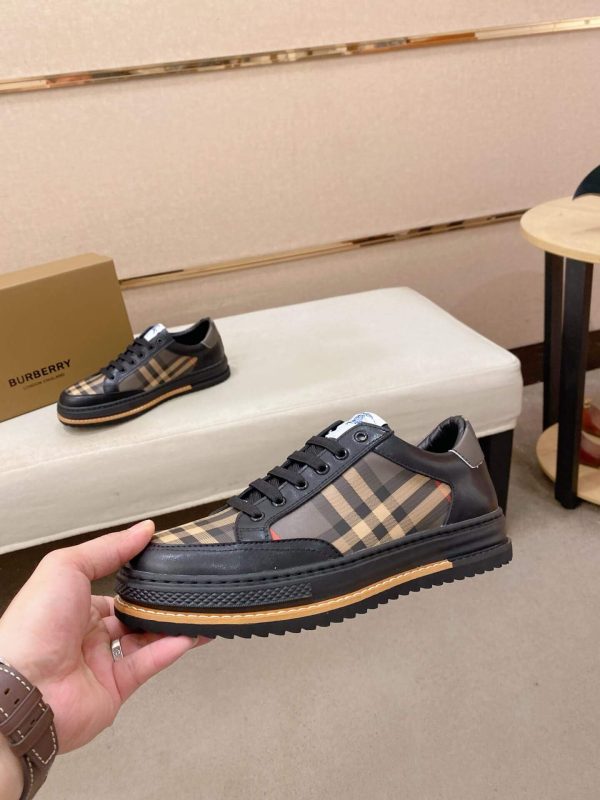 Black & Brown Burberry Check Sneakers
