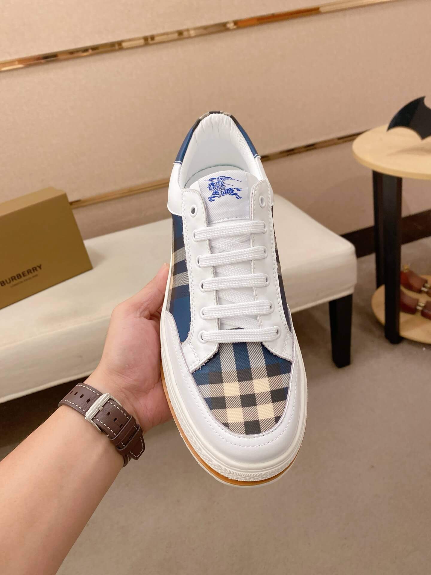 Burberry Check Sneakers in Archive Beige 3 Burberry Check Sneakers in Archive Beige - Image 3