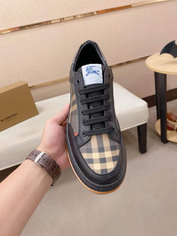 Black & Brown Burberry Check Sneakers