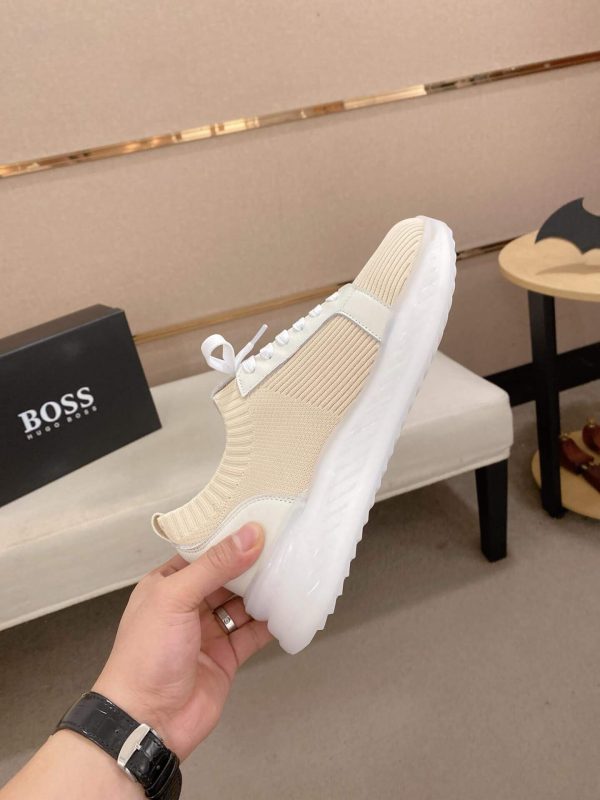 BOSS TTNM Evo Trainers with Knitted Upper in Beige
