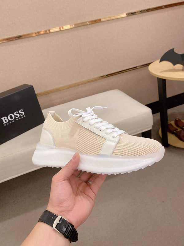 BOSS TTNM Evo Trainers with Knitted Upper in Beige