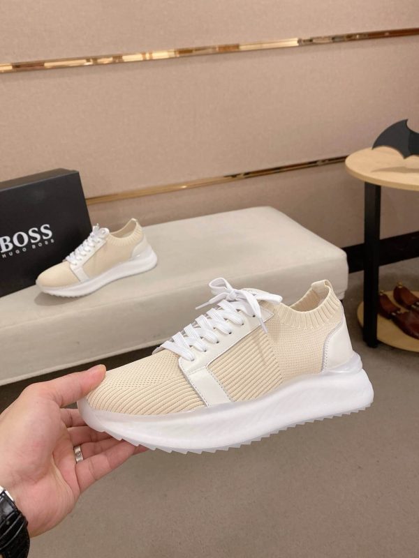 BOSS TTNM Evo Trainers with Knitted Upper in Beige