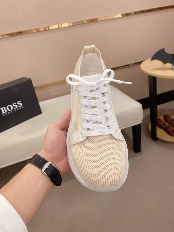 BOSS TTNM Evo Trainers with Knitted Upper in Beige