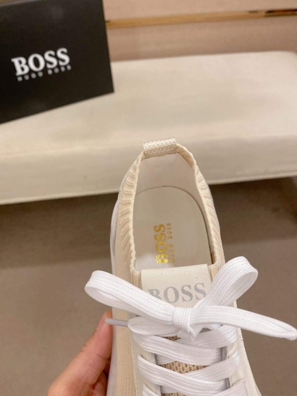 BOSS TTNM Evo Trainers with Knitted Upper in Beige