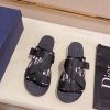 Dior Beige and Black Dior Oblique Jacquard Alpha Sandal