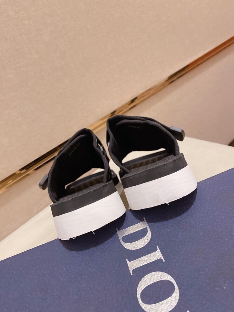 Dior Beige and Black Dior Oblique Jacquard Alpha Sandal 2 Dior Beige and Black Dior Oblique Jacquard Alpha Sandal - Image 2