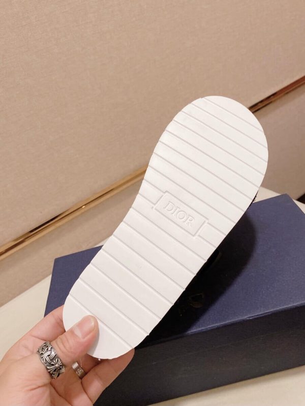 Dior Beige and Black Dior Oblique Jacquard Alpha Sandal