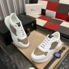DiorB25Runnersneaker._9 Dior Runner Sneaker in White Leather and Brown Oblique Jacquard