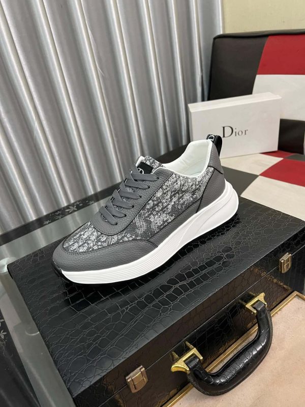 Dior Runner Sneaker in Grey Dior Oblique Jacquard and Grey Leather