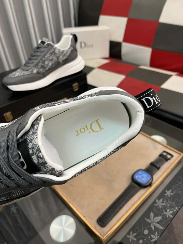Dior Runner Sneaker in Grey Dior Oblique Jacquard and Grey Leather