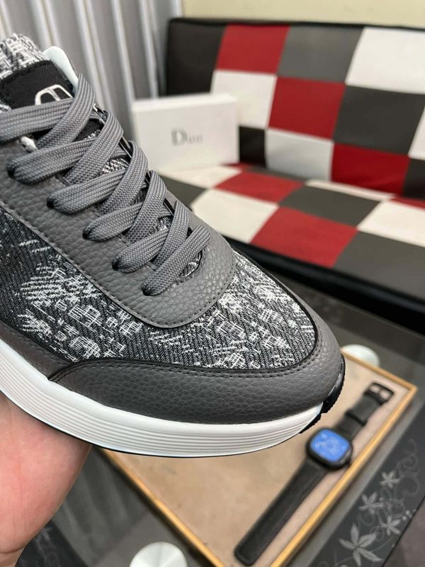 Dior Runner Sneaker in Grey Dior Oblique Jacquard and Grey Leather