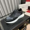 DiorB25Runnersneakerinblacksuedeandwhitetechnicalmesh_1 Dior Runner Sneaker in Black Leather and Grey Oblique Jacquard