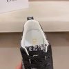 Dior Grey and Black Dior Oblique Jacquard Sneaker in Black Grained Leather