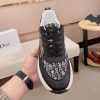 Dior Grey and Black Dior Oblique Jacquard Sneaker in Black Grained Leather